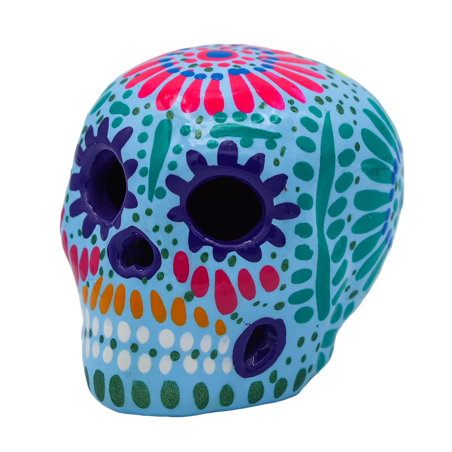 Hand Painted Clay Sugar Skull, Calaveras