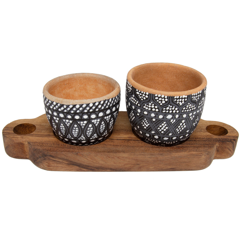 3 Piece Entertaining Serving Set with Parota Tray