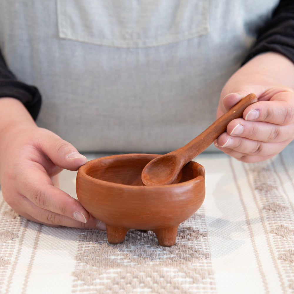 Barro Rojo Terracotta Salsa Bowl with Spoon