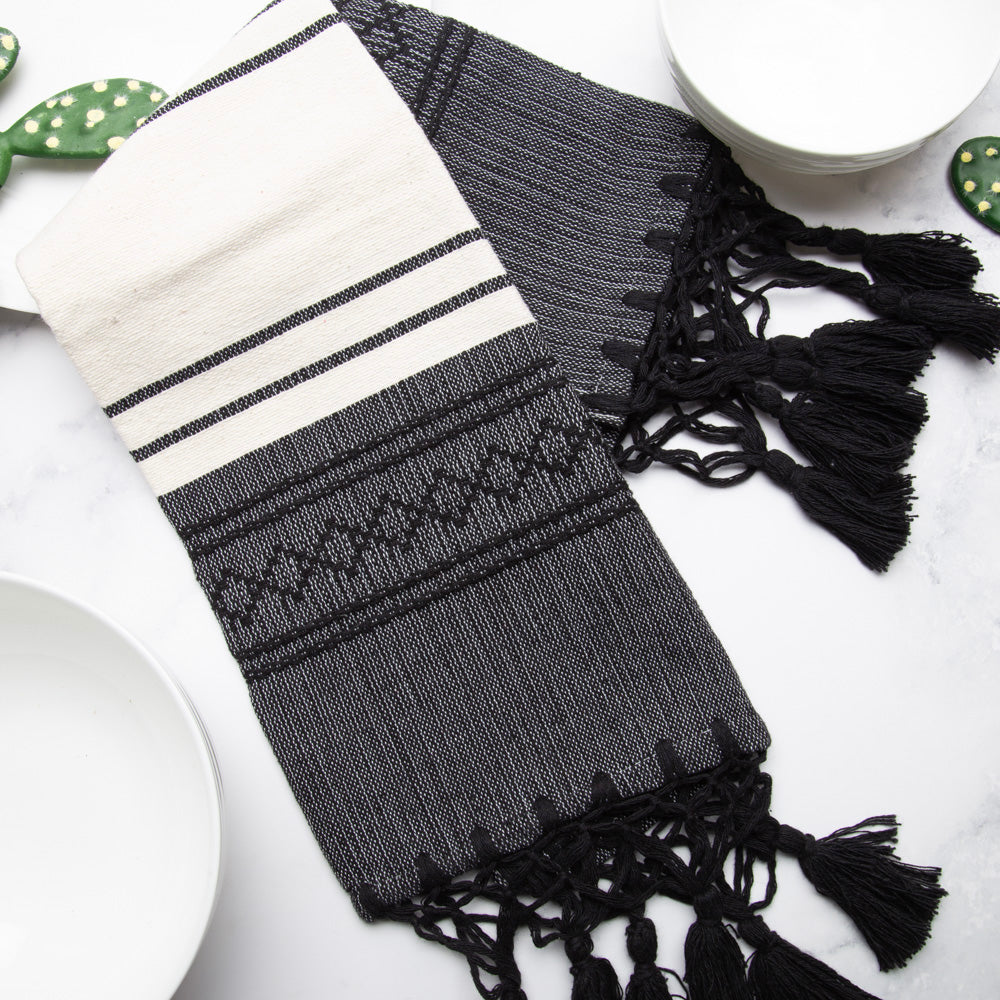 Pedal Loom Textured Tea Towels with Tassels