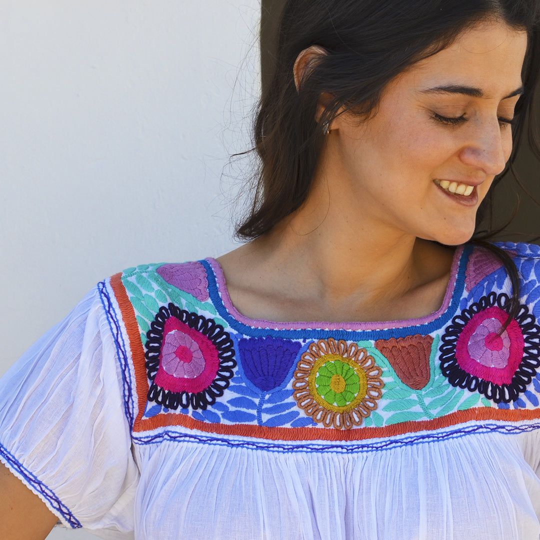 Carranza Short Sleeve Embroidered Blouse