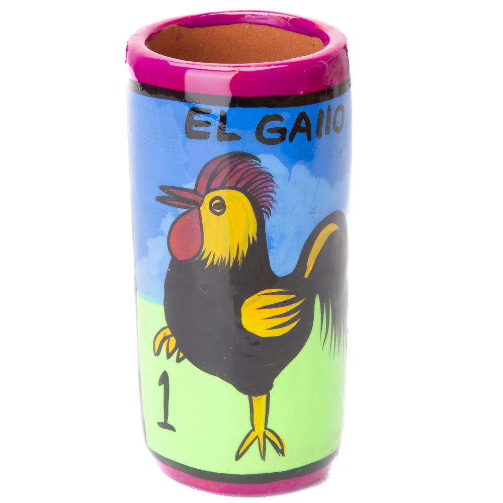 Lotería Hand-painted Clay Shot Glass