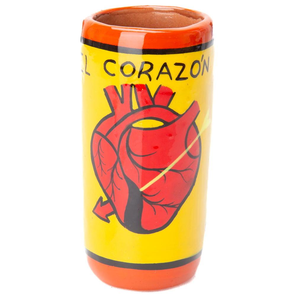 Lotería Hand-painted Clay Shot Glass