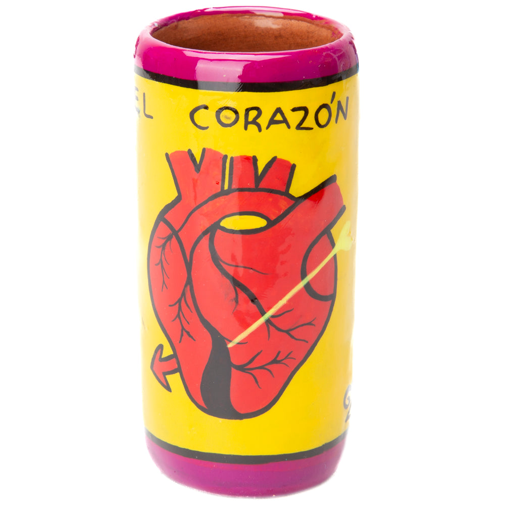Lotería Hand-painted Clay Shot Glass
