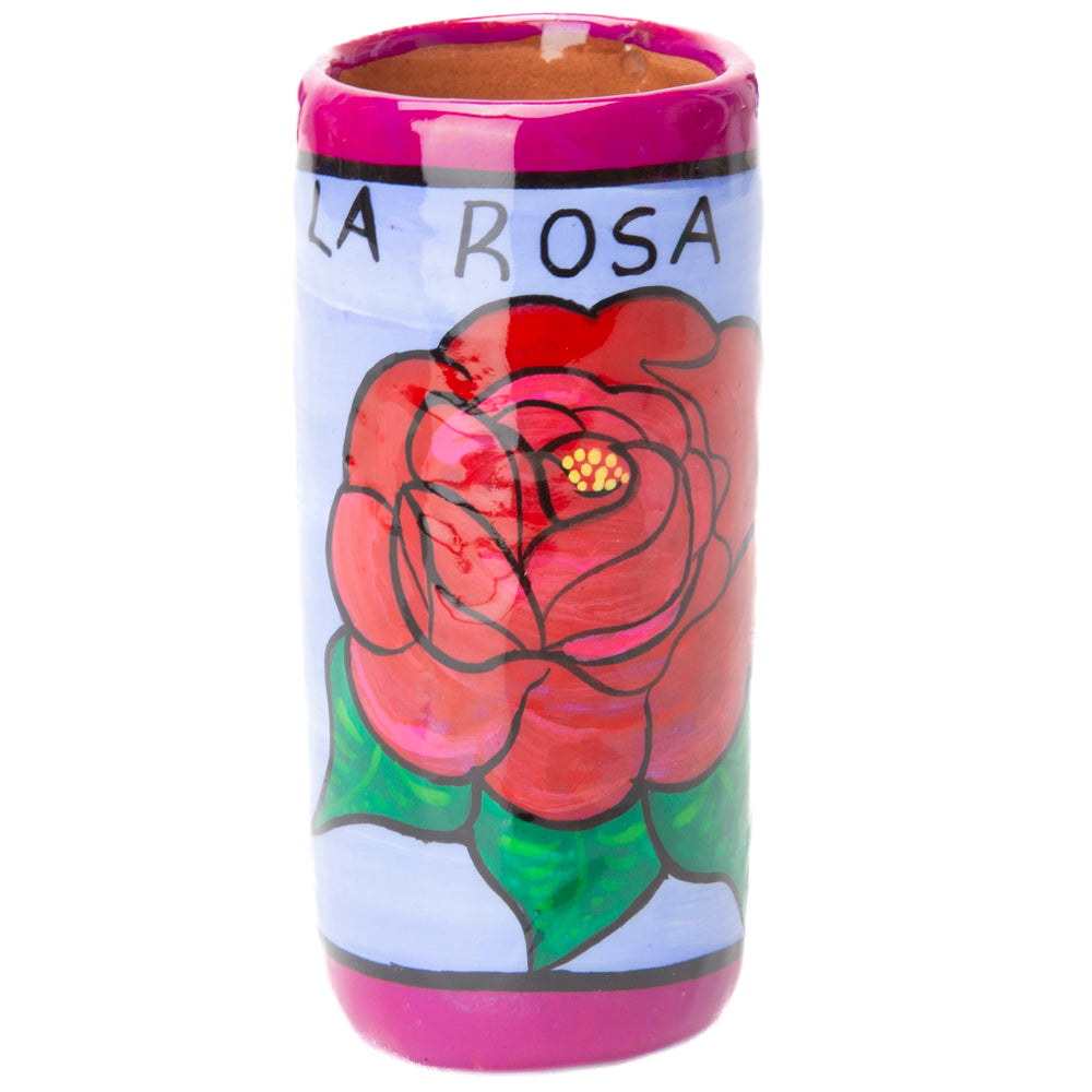 Lotería Hand-painted Clay Shot Glass
