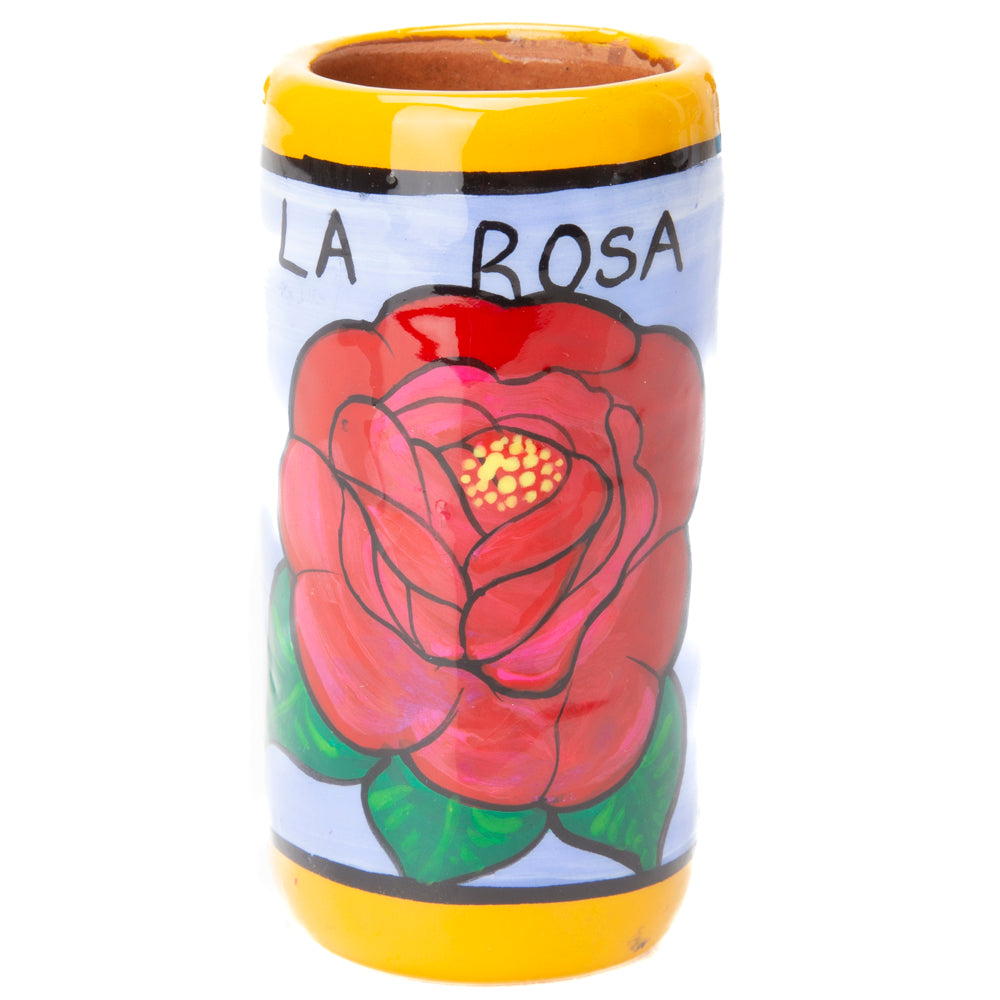 Lotería Hand-painted Clay Shot Glass