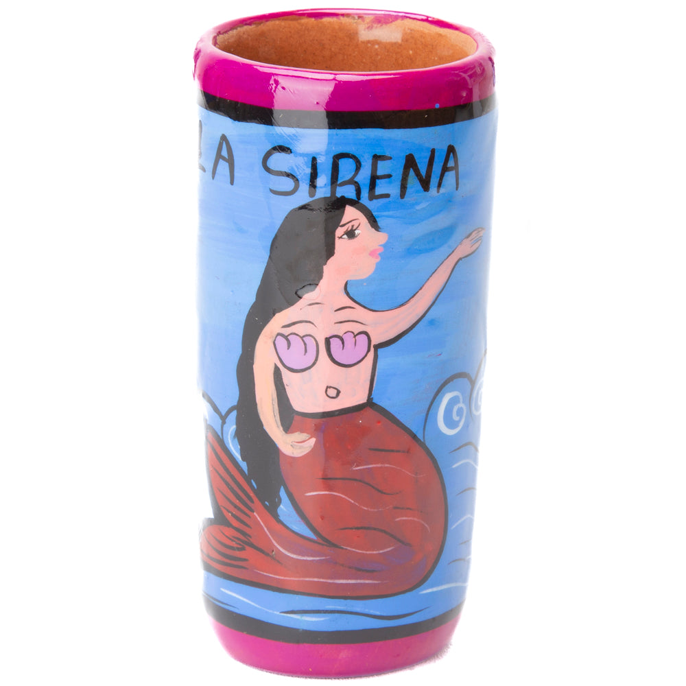 Lotería Hand-painted Clay Shot Glass