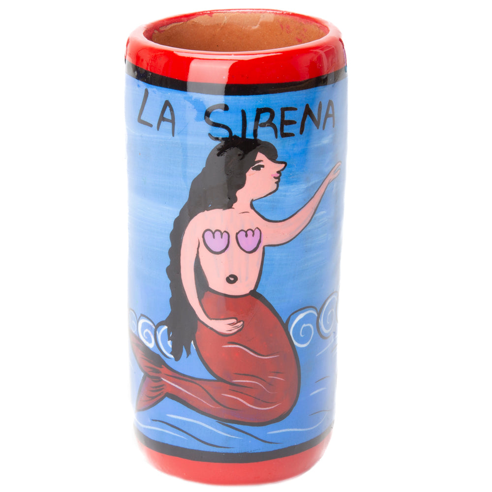 Lotería Hand-painted Clay Shot Glass