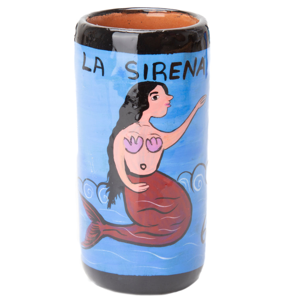 Lotería Hand-painted Clay Shot Glass