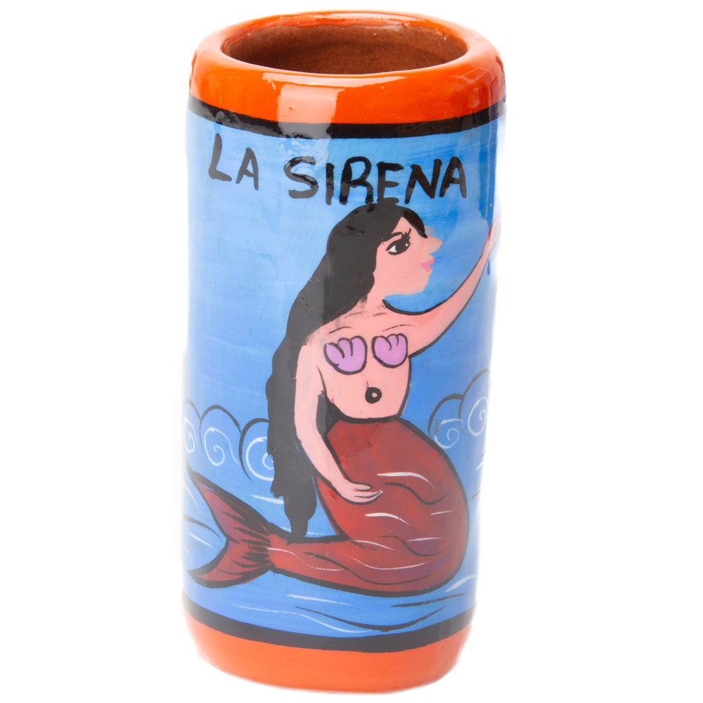 Lotería Hand-painted Clay Shot Glass