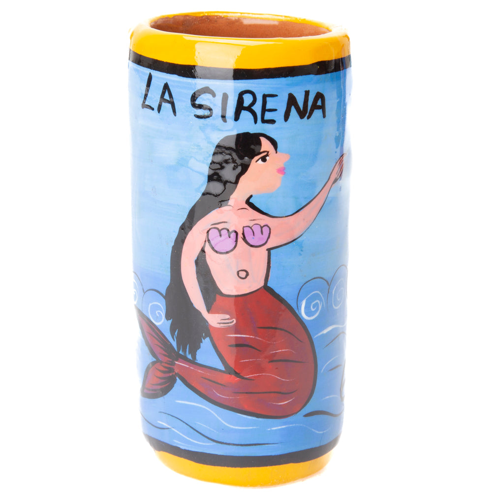 Lotería Hand-painted Clay Shot Glass