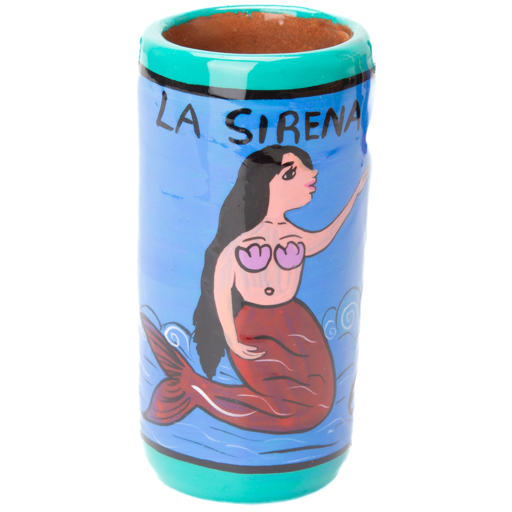 Lotería Hand-painted Clay Shot Glass
