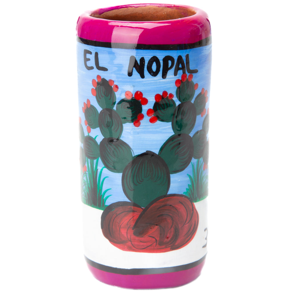 Lotería Hand-painted Clay Shot Glass