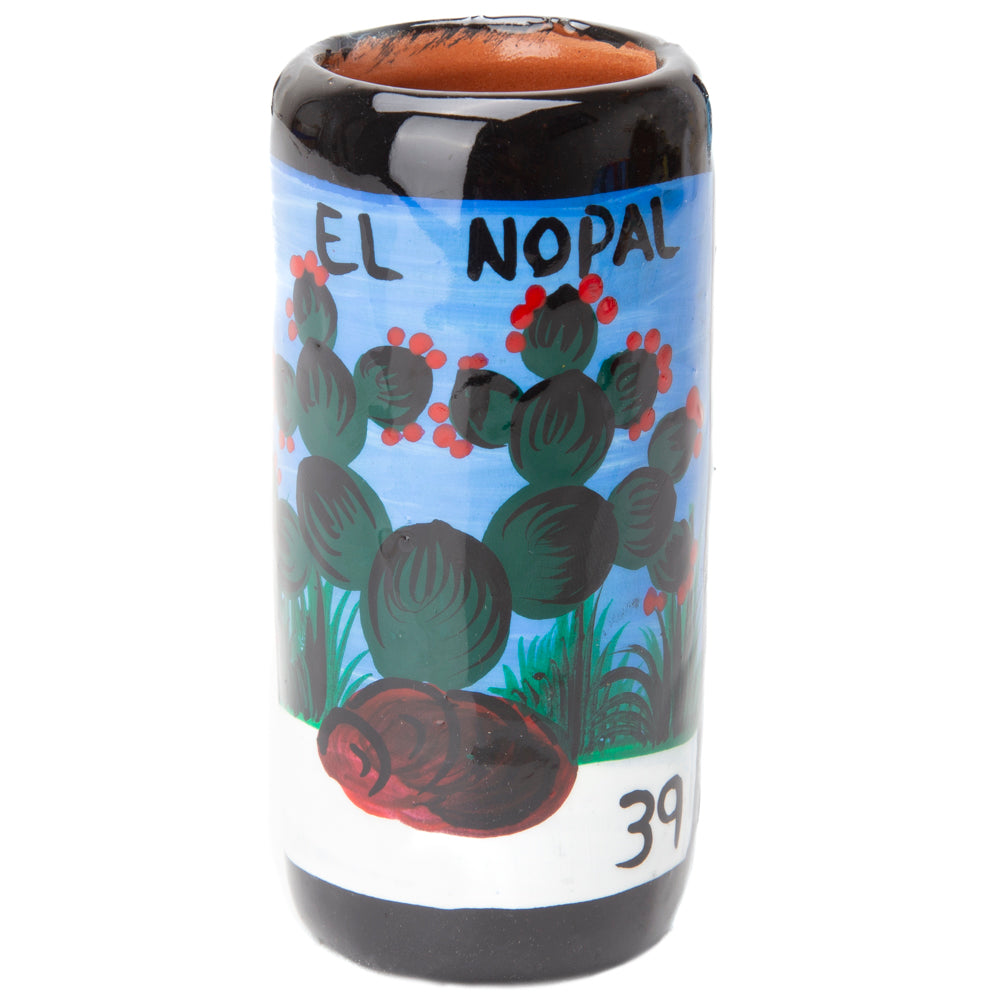 Lotería Hand-painted Clay Shot Glass