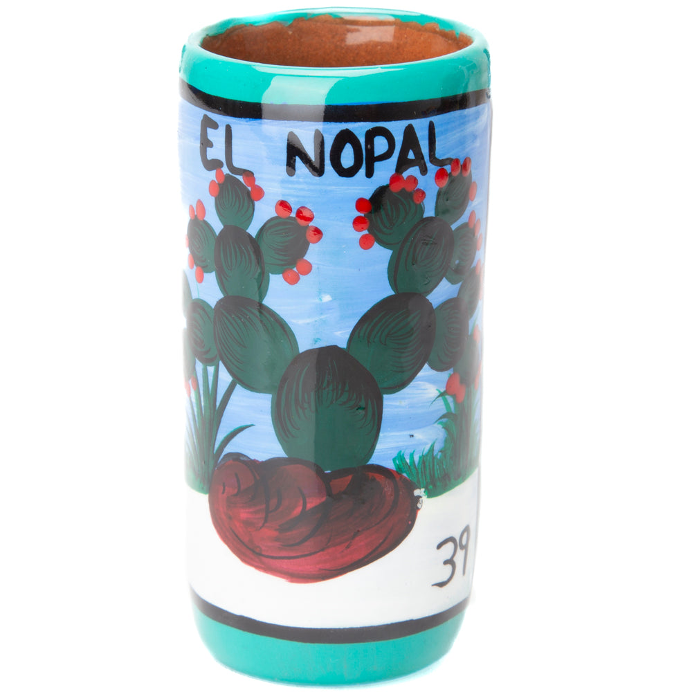 Lotería Hand-painted Clay Shot Glass