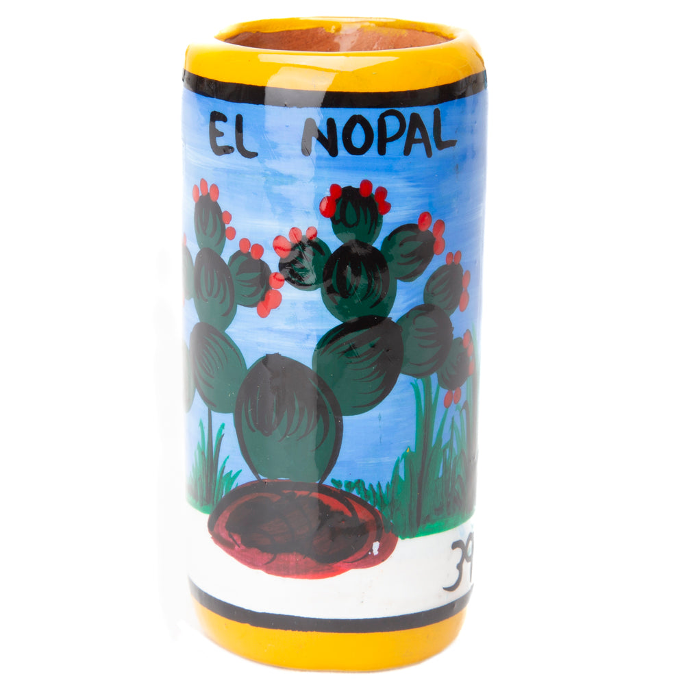 Lotería Hand-painted Clay Shot Glass