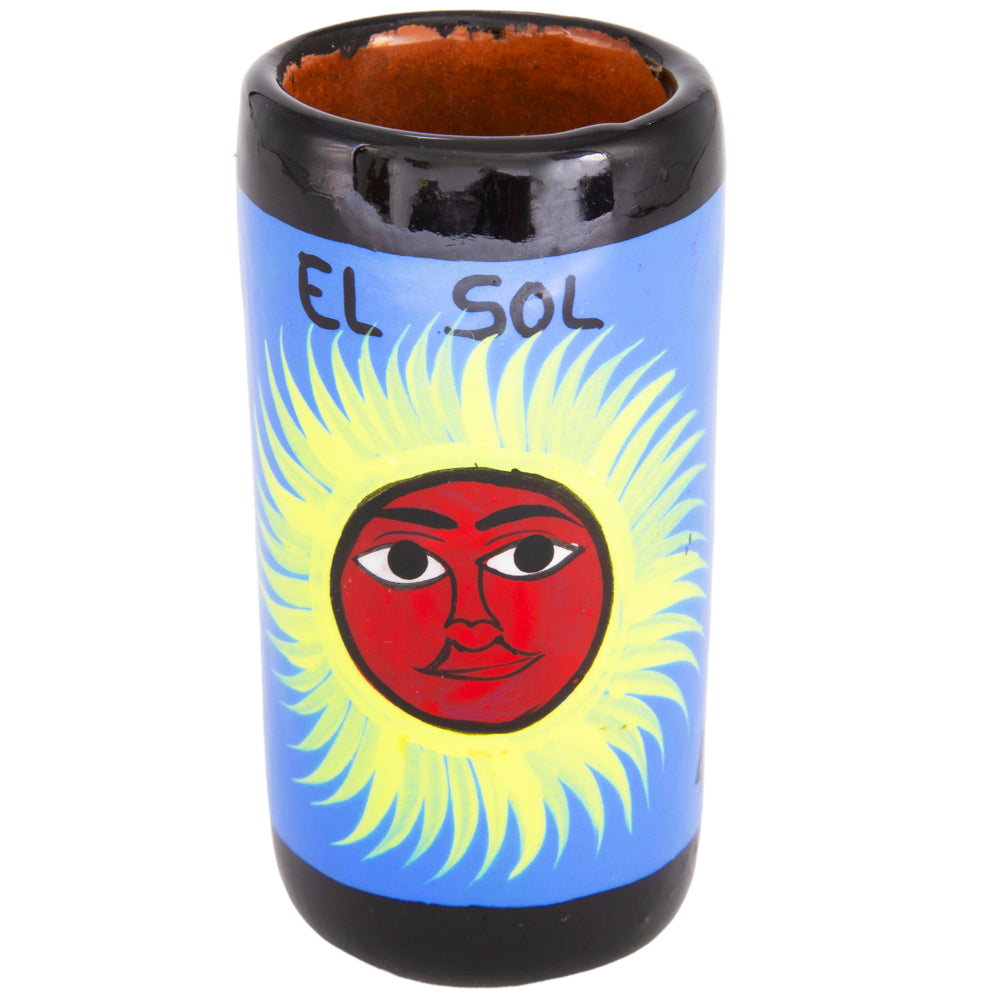 Lotería Hand-painted Clay Shot Glass