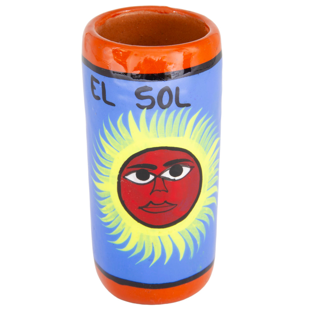 Lotería Hand-painted Clay Shot Glass