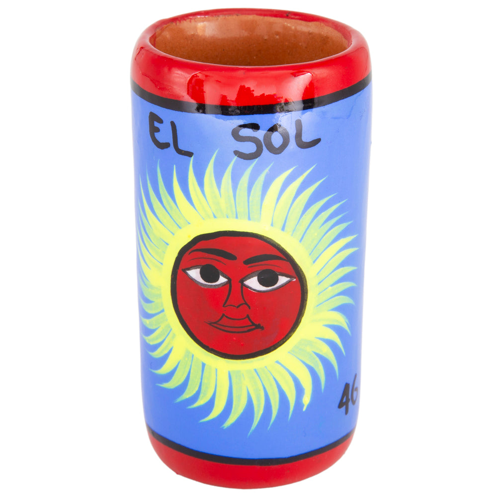 Lotería Hand-painted Clay Shot Glass
