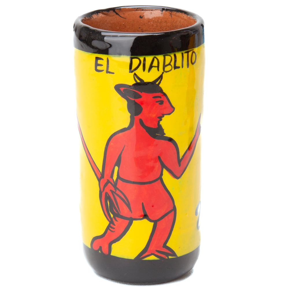 Lotería Hand-painted Clay Shot Glass