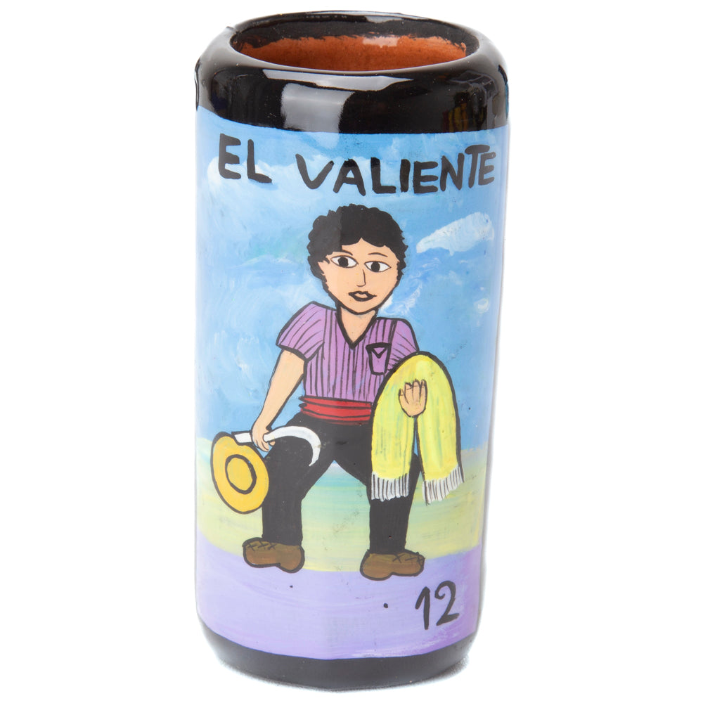Lotería Hand-painted Clay Shot Glass