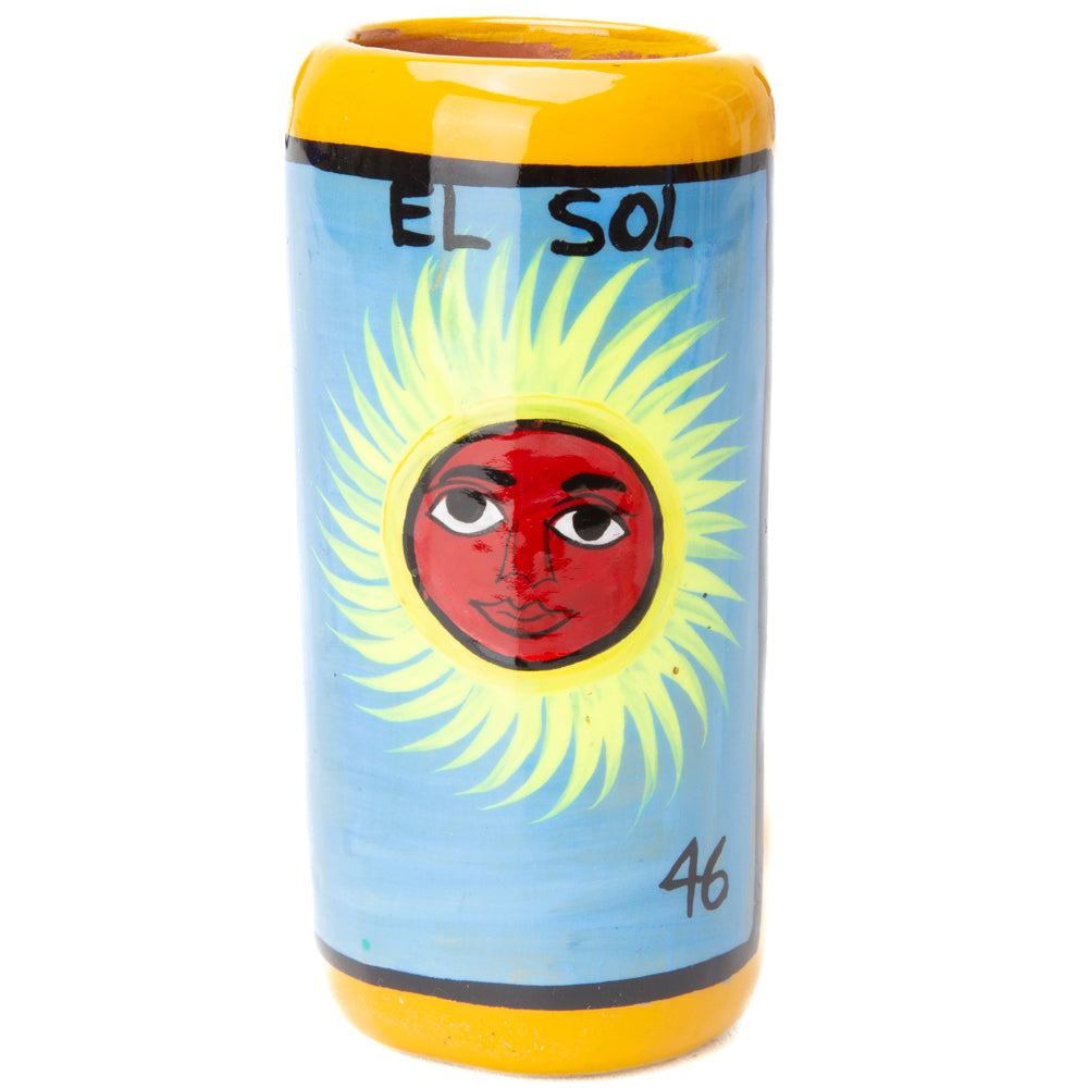 Lotería Hand-painted Clay Shot Glass
