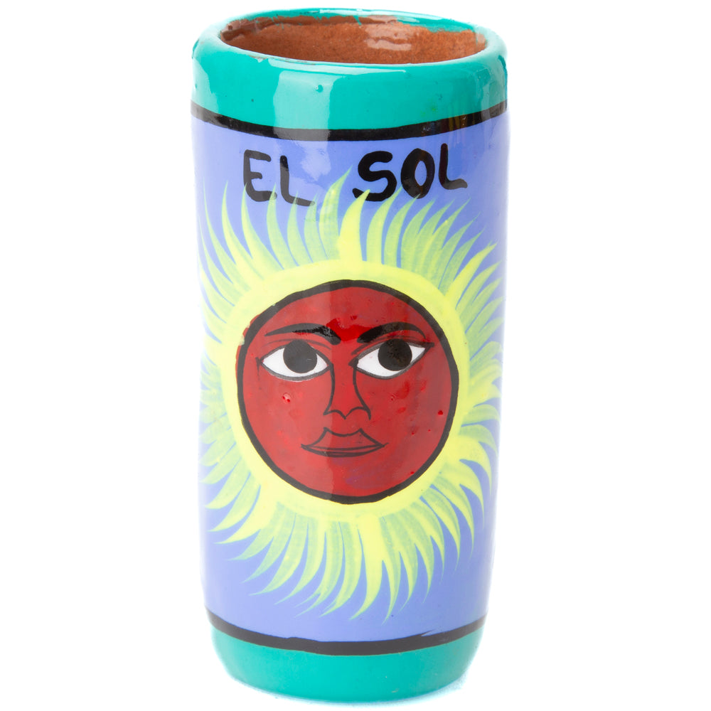 Lotería Hand-painted Clay Shot Glass
