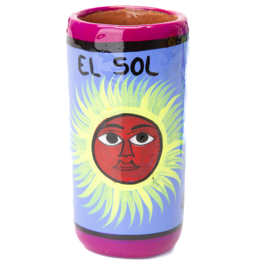 Lotería Hand-painted Clay Shot Glass