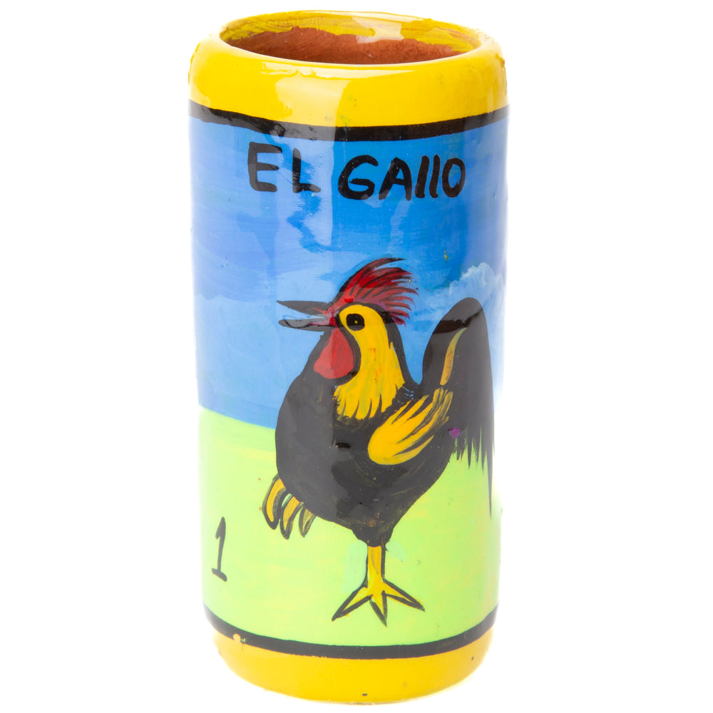 Lotería Hand-painted Clay Shot Glass