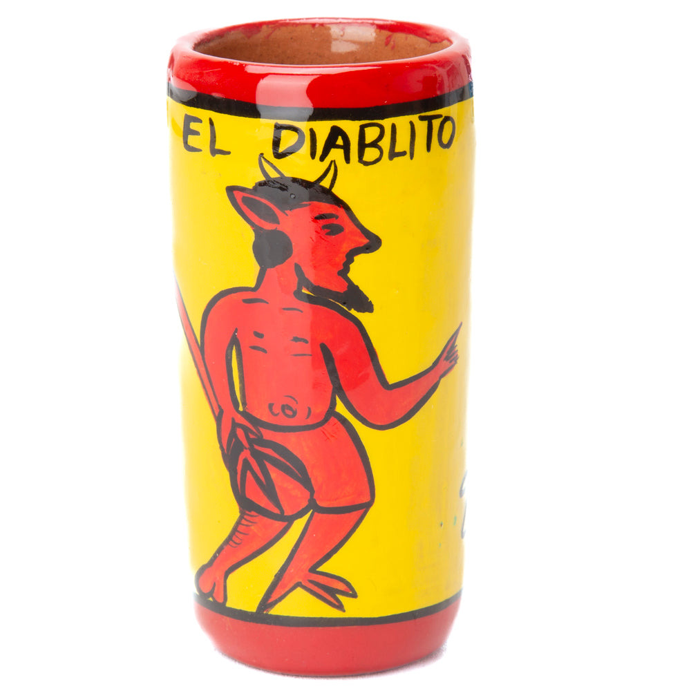 Lotería Hand-painted Clay Shot Glass