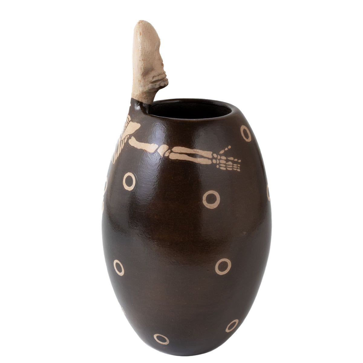 Zinapécuaro Dotted Skeleton Ceramic Vase
