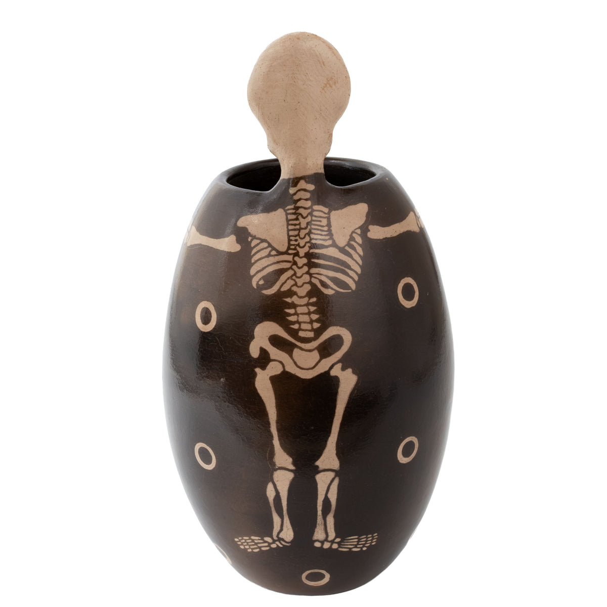 Zinapécuaro Dotted Skeleton Ceramic Vase
