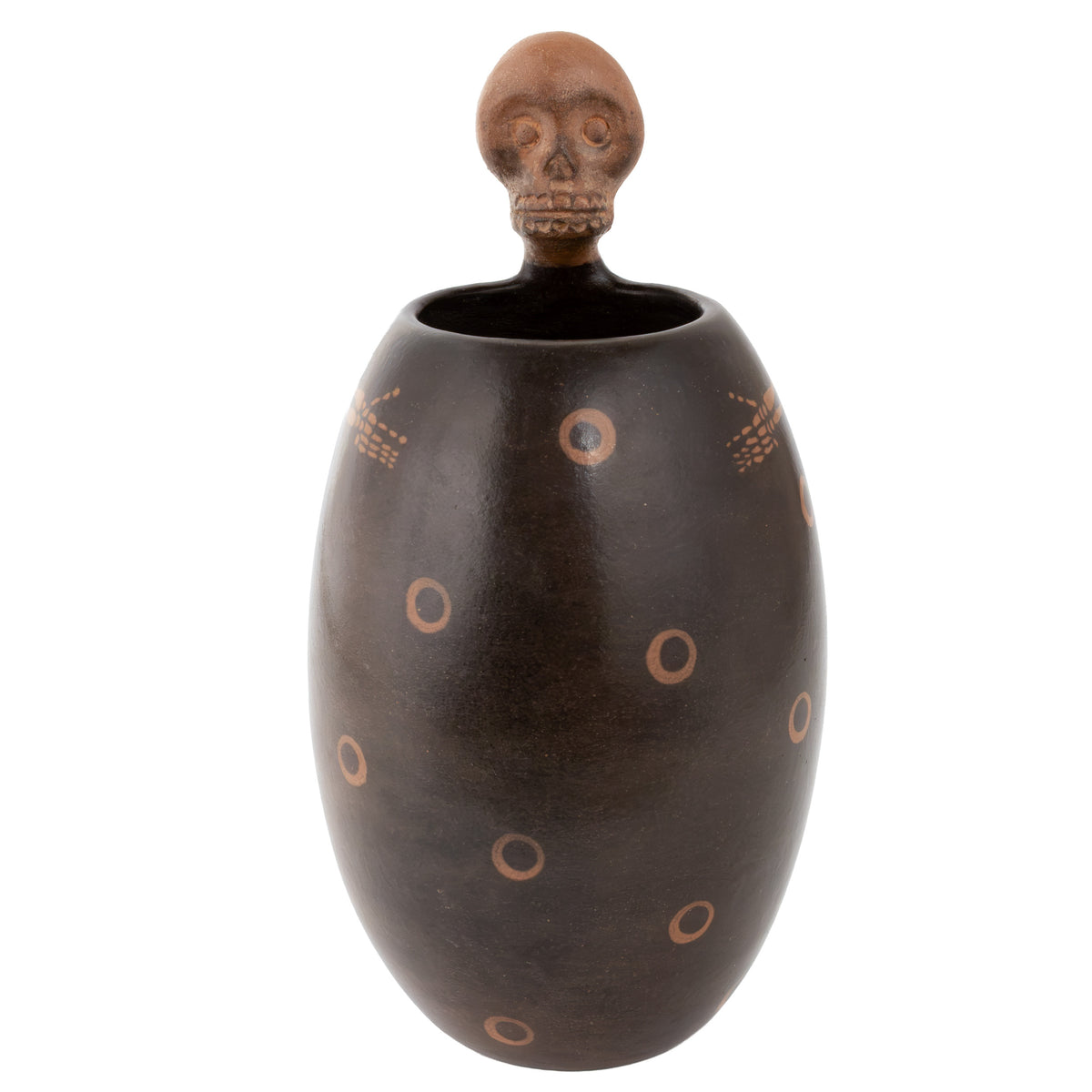 Zinapécuaro Dotted Skeleton Ceramic Vase