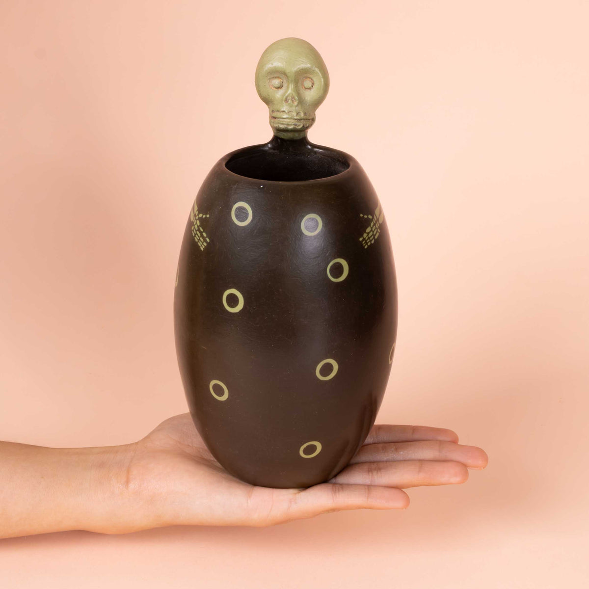 Zinapécuaro Dotted Skeleton Ceramic Vase