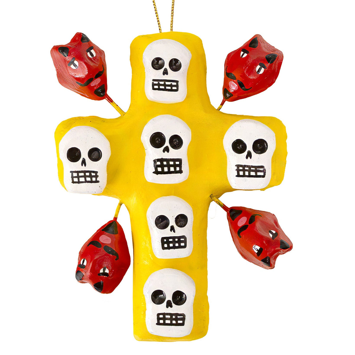 Day of the Dead Clay Wall Decor Small Cross