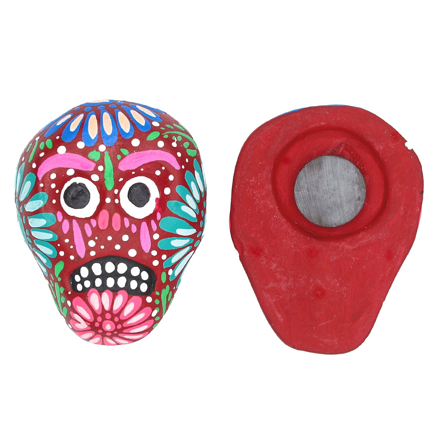 Day of the Dead Clay Calavera Fridge Magnet | Lolo Mexican Mercadito