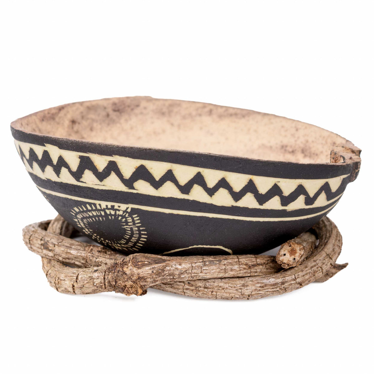 Día de Muertos Hand-Carved Mezcal Gourd, or Jícara with Natural Base