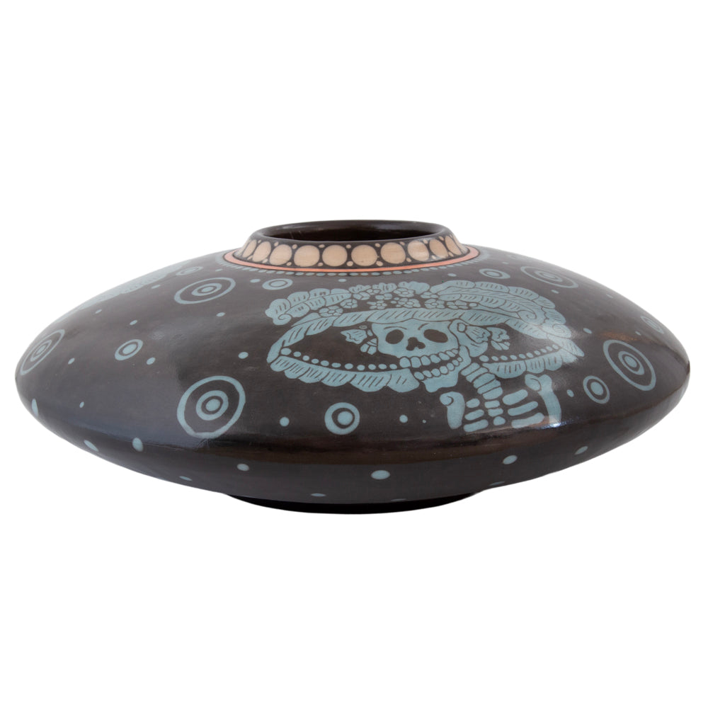 Zinapécuaro Luneta Catrina Ceramic Vase