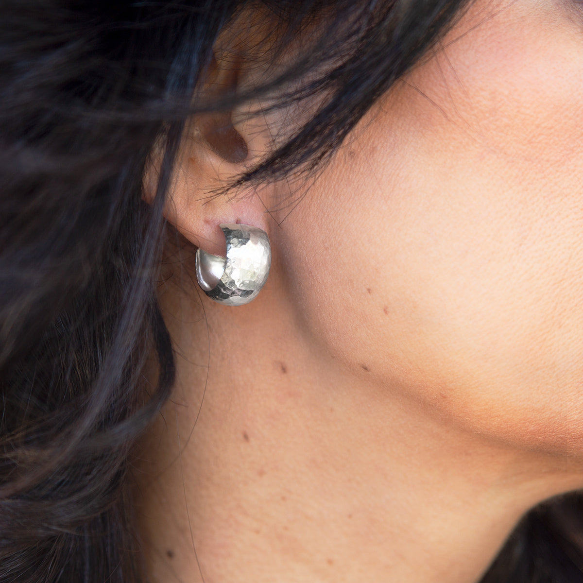 Sterling Silver Half-Hoop Earrings