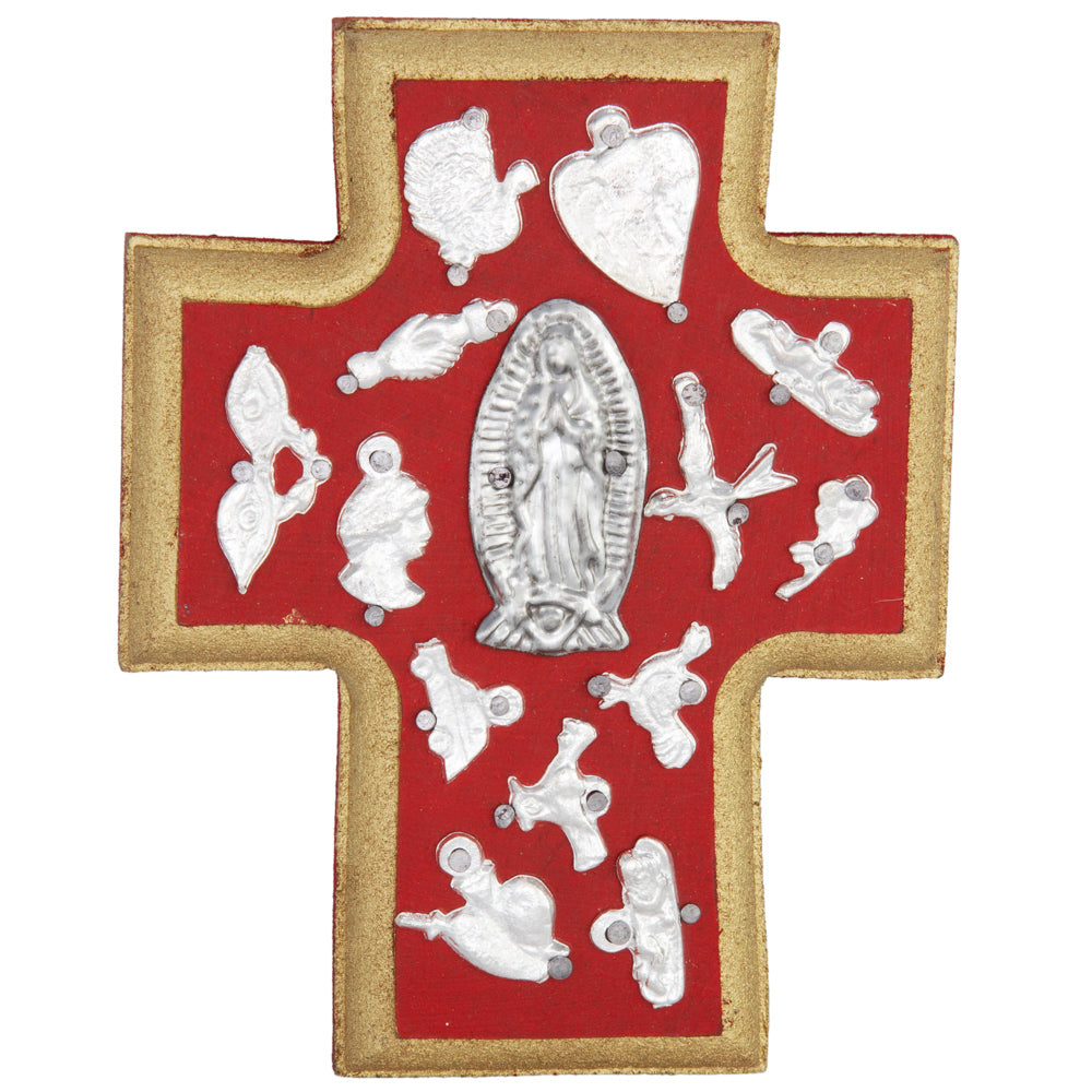 Wooden Wall Cross with Milagritos, Small