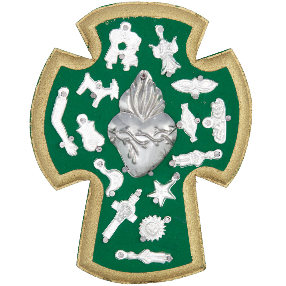 Wooden Wall Cross with Milagritos, Small