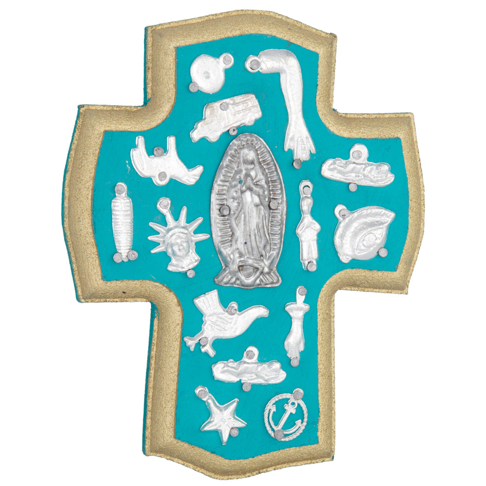 Wooden Wall Cross with Milagritos, Small