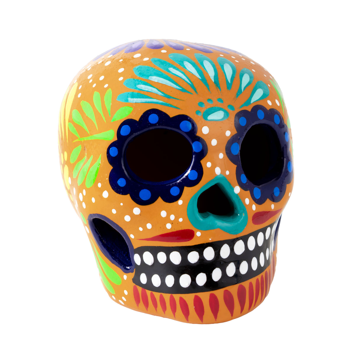 Hand Painted Clay Sugar Skull, Calaveras