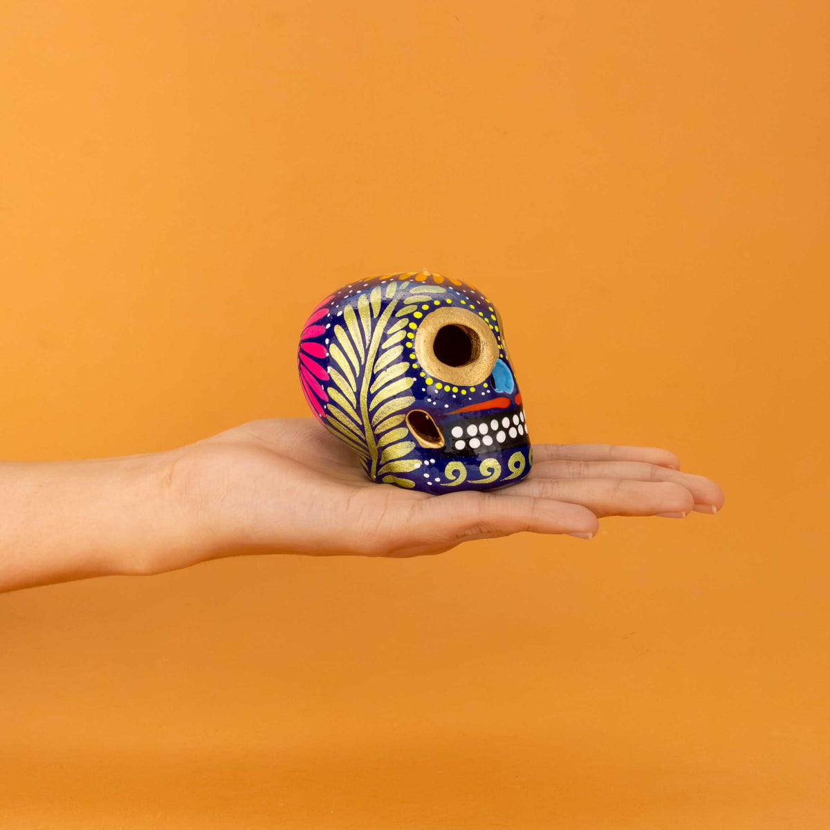 Hand Painted Clay Sugar Skull, Calaveras