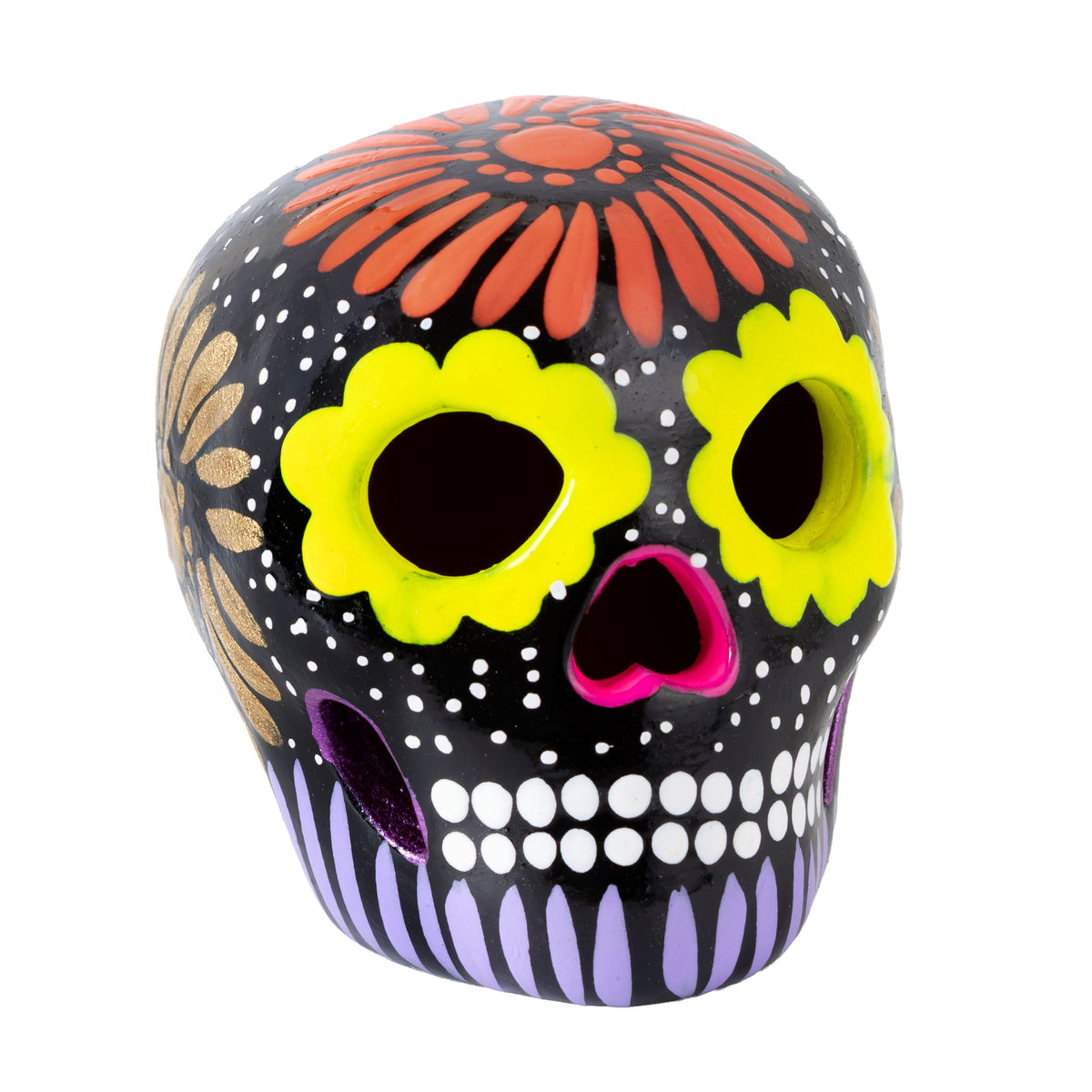 Hand Painted Clay Sugar Skull, Calaveras