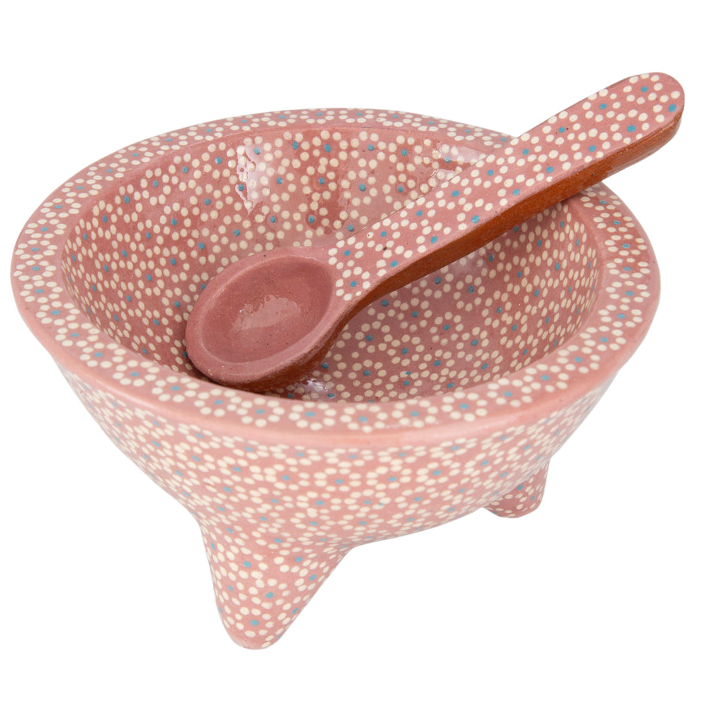 Capula Molcajete Clay Bowl and Matching Spoon