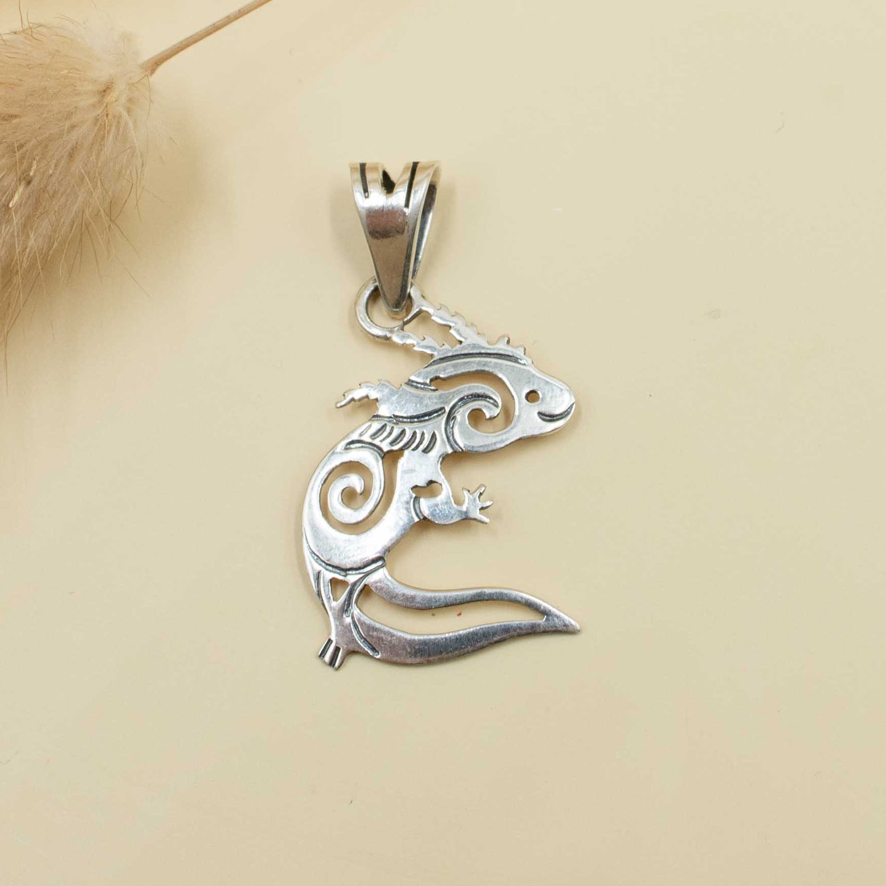 Sterling Silver Delicate Axolotl Pendant