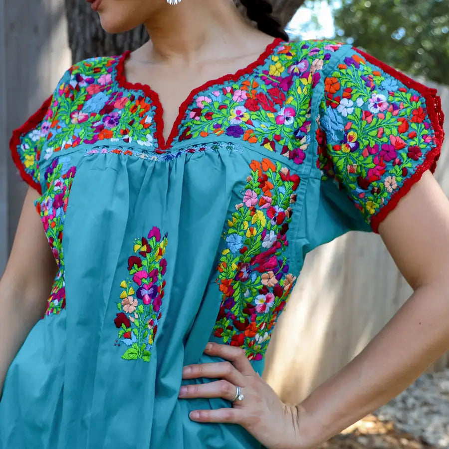 Sophia Hand-Embroidered Short Sleeve Blouse (More colors available)