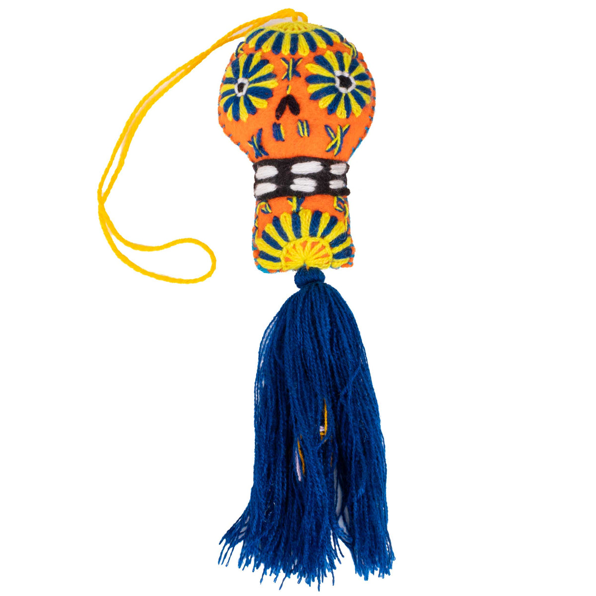 Sugar Skulls Pom Poms with Vibrant Tassel