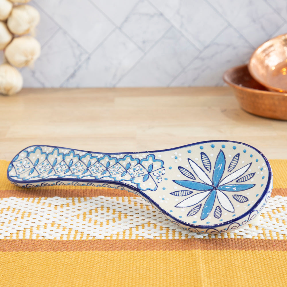 Coyoacán Hand-Painted Ceramic Spoon Rest